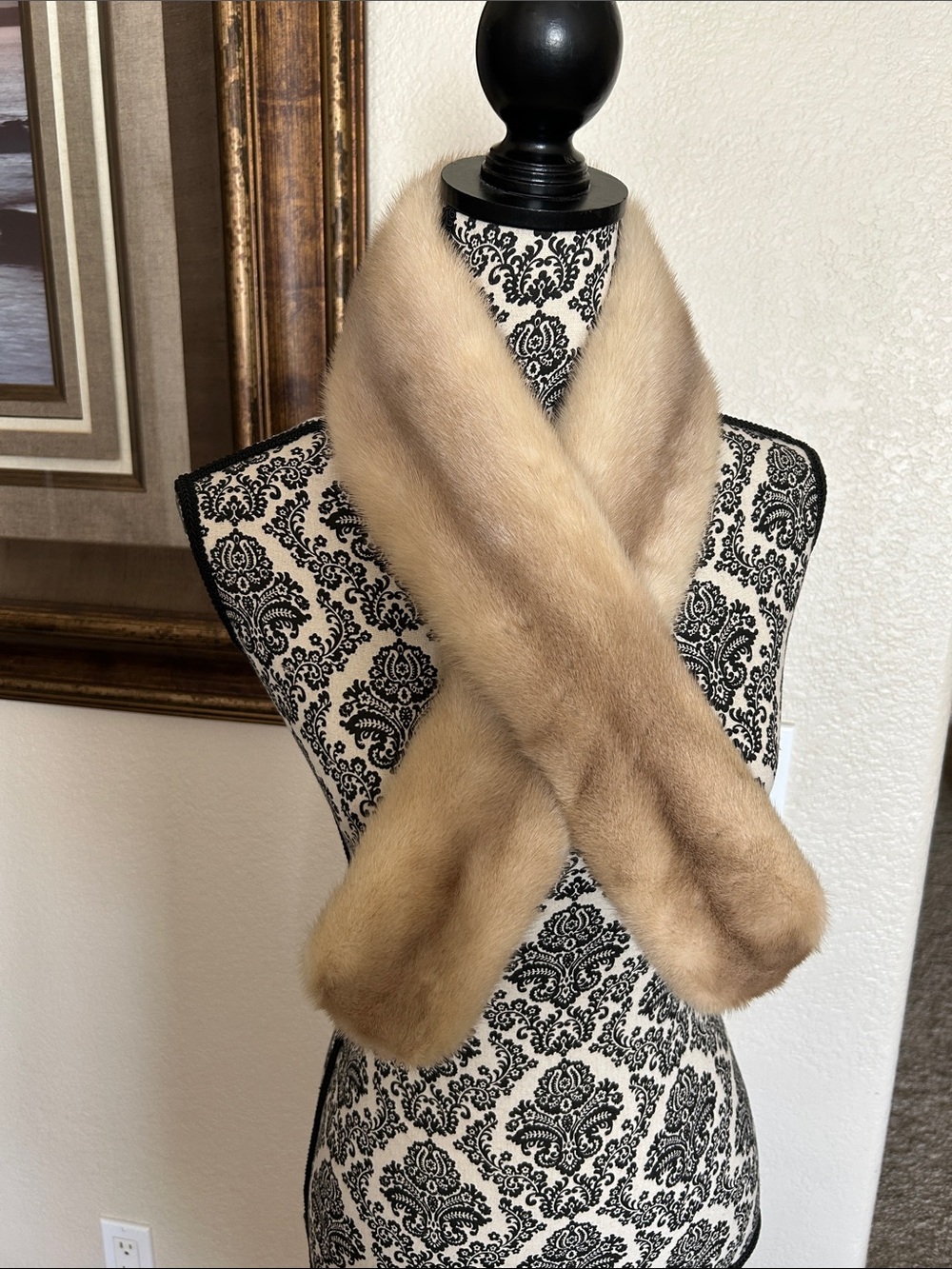 Vintage Beige Fur Collar Scarf
